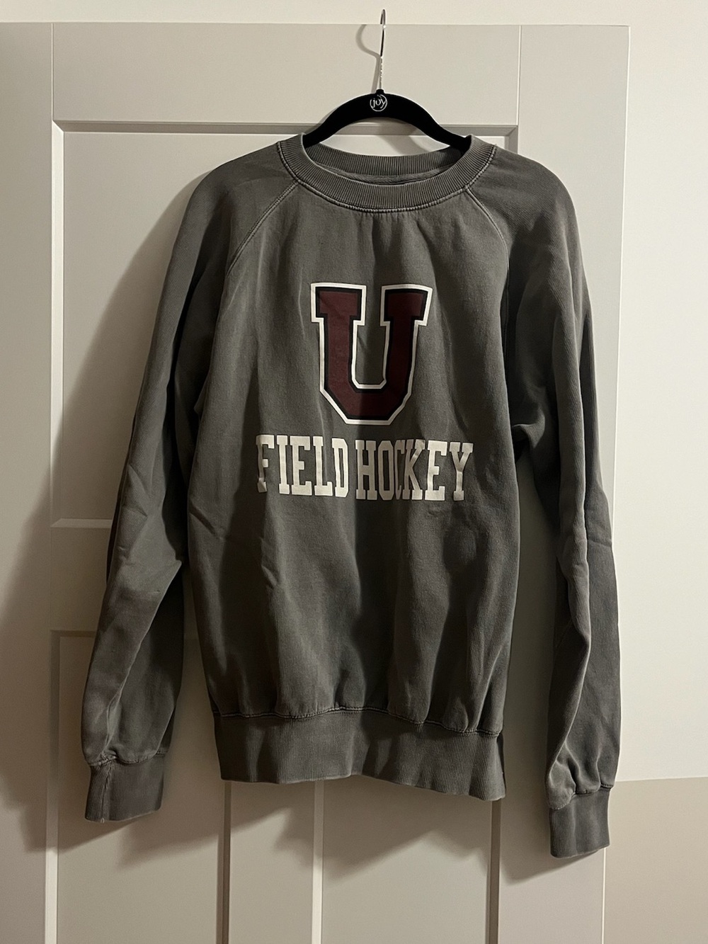 Union College Gray Field Hockey Crewneck Sweatshirt with Maroon 'U'